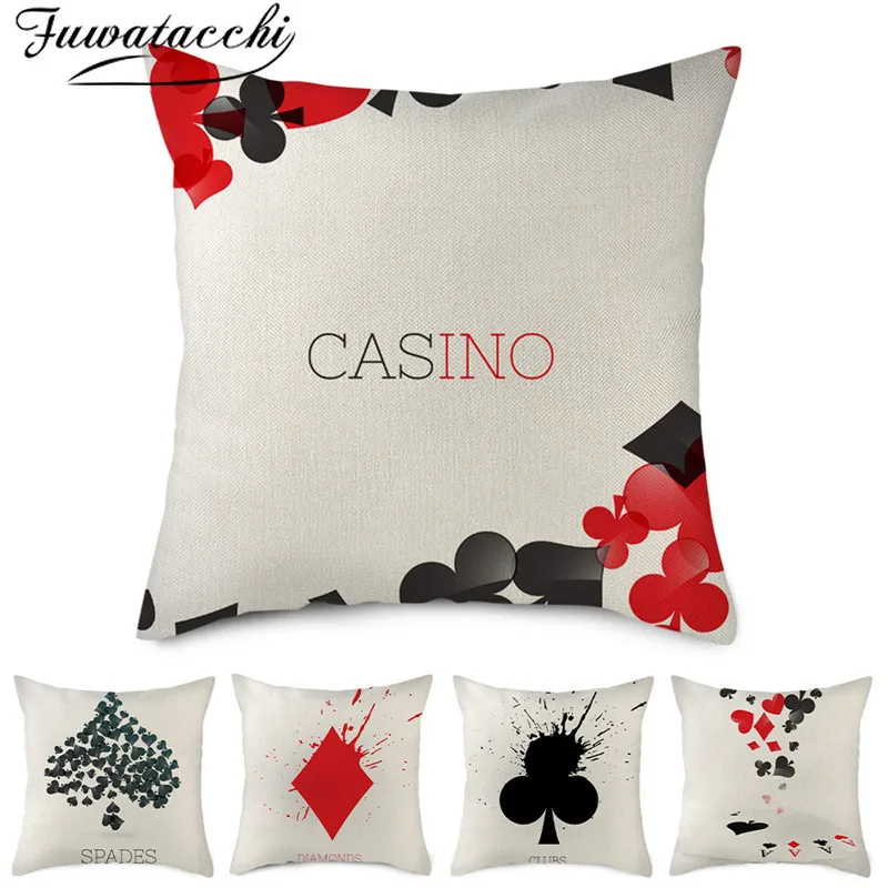 Фуватакчи льняные игральные карты с узором наволочка для покера костюмы сливы