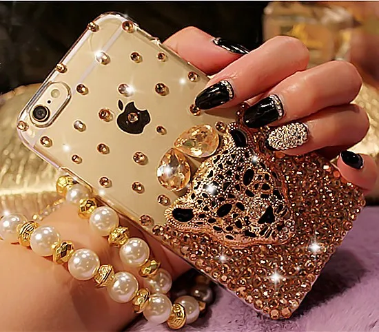 

Hot Tiger Leopard Head Crystal Diamond Glitter Bling Phone Cases For Huawei P9 P10 P20 P30 P40 Pro Lite Mate10 20 30 Pro Lite