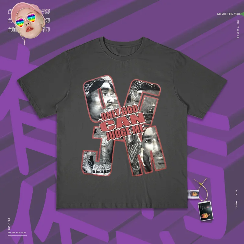 Футболки топы в стиле хип хоп модные уличные мужские крутые с круглым вырезом