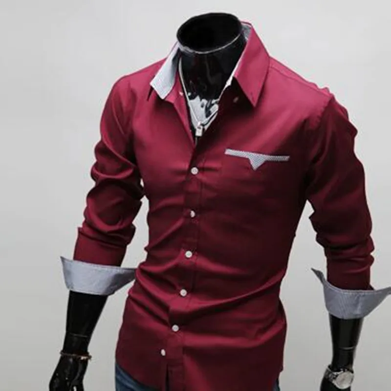 Мужская клетчатая рубашка из 100% хлопка Повседневная с длинным рукавом мягкая