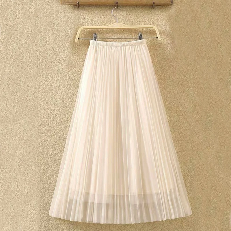 Женская фатиновая юбка с высокой талией сетчатая трапециевидная эластичным