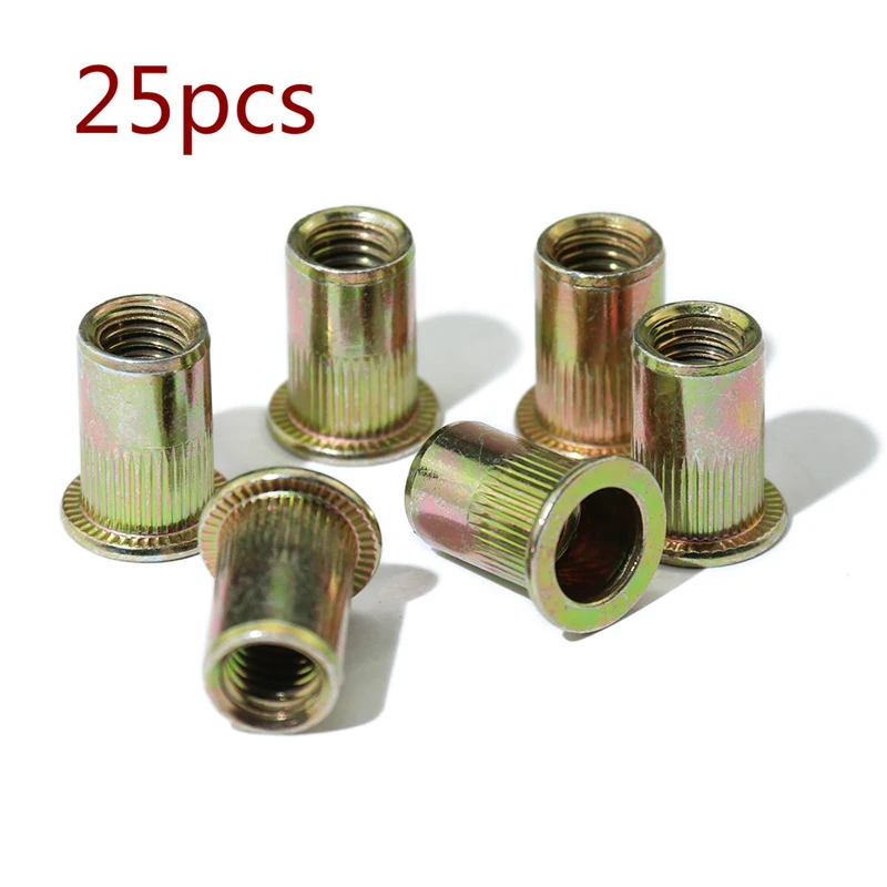 

25 шт., оцинкованные рифленые гайки M3 из углеродистой стали