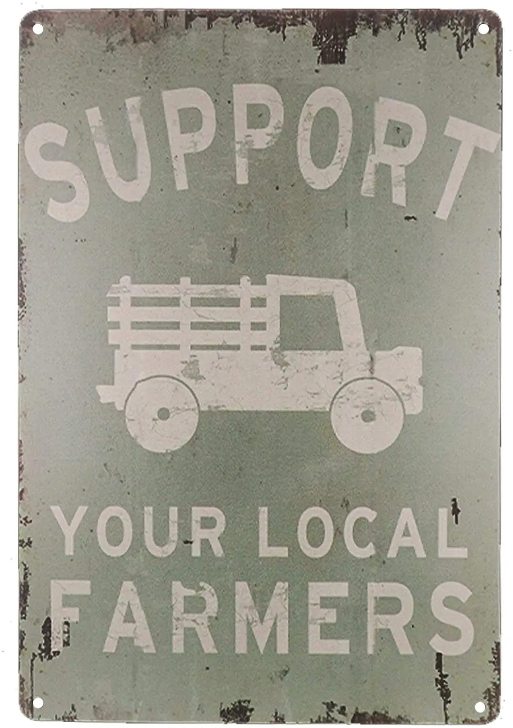 

TISOSO Support Your Local Farmers Funny Truck Coffee Cup Signs Retro Vintage Bar Metal Tin Sign Poster Style Wall Art Pub Bar