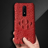 genuine leather phone case for oneplus 7 7t 6 6t case cowhide crocodile head texture cover for one plus 7pro 7t 5 5t 3 3t case