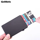 2021 автоматический выдвижной RFID-держатель для карт с защитой от кражи, Умный кошелек для карт, Металлический Алюминиевый ультратонкий держатель для кредитных карт