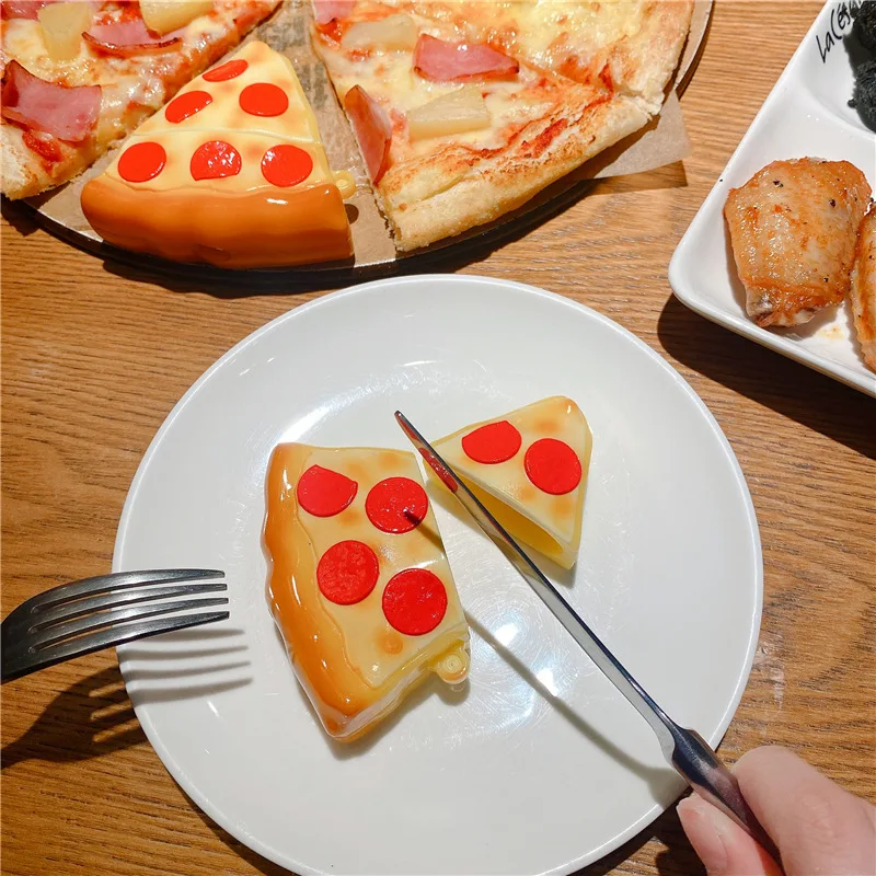 

For Airpods Case,3D Cute Pizza Case For Airpods 1/2 Case,Soft Silicone Earphone Headphone Cover For Airpods Pro Case