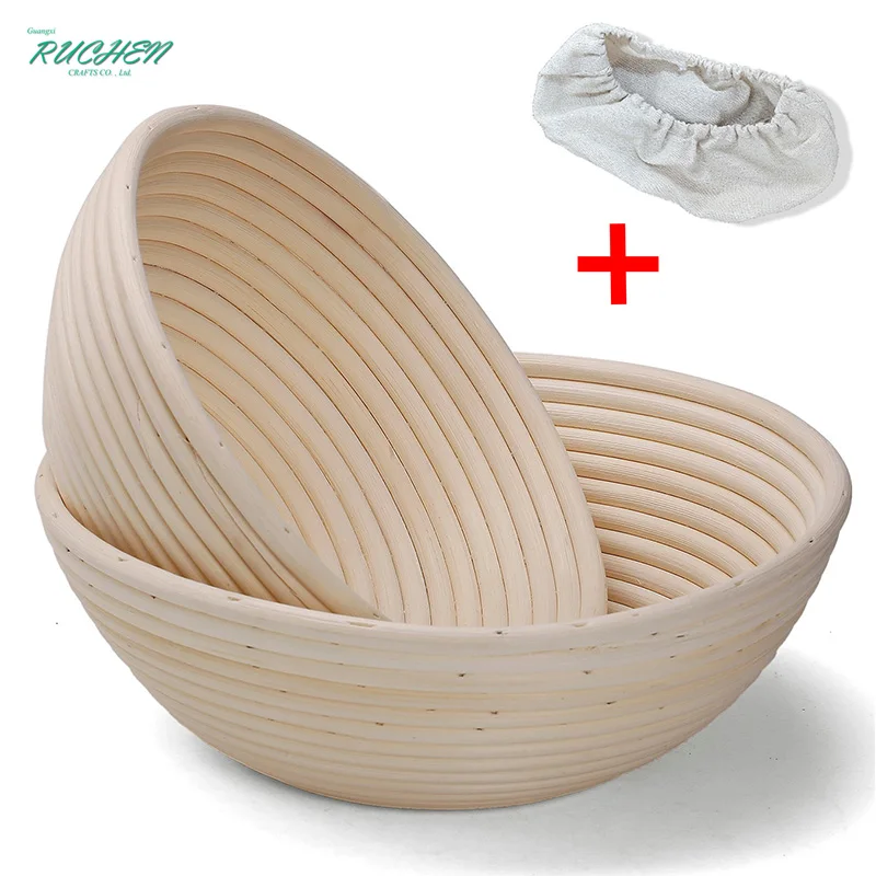 

Fermentation Bread Basket Banneton Dough Wicker Round Natural Rattan Mass Handmade DIY Tool Proofing Proving Baskets