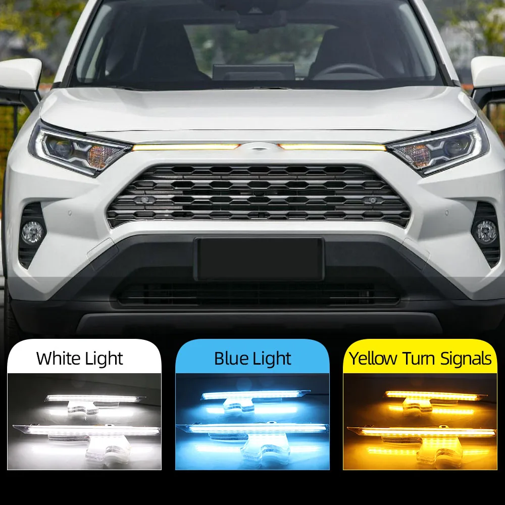 2 шт. для Toyota RAV4 2019 2020 желтый указатель поворота Функция автомобильные DRL