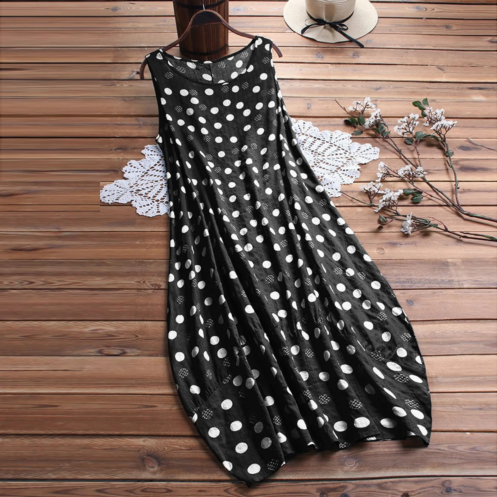 

Womens Casual Linen Plue Size Print Lace Splice Pocket Lady Long Dress Women Tops Blusa Mujer Female Blusas