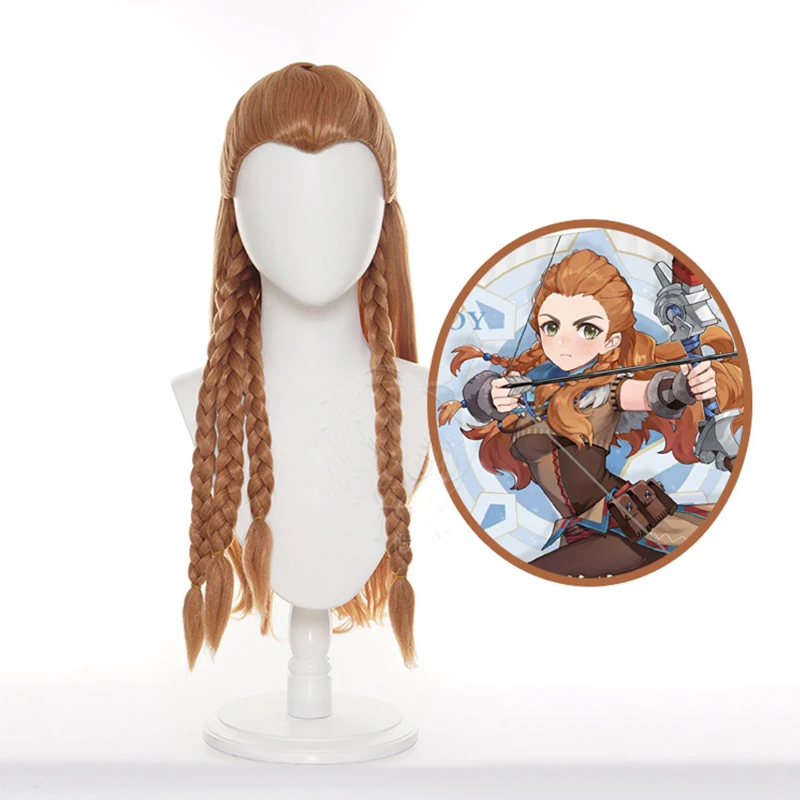 

Game Genshin Impact Aloy Cosplay Wig Brown Long Wig