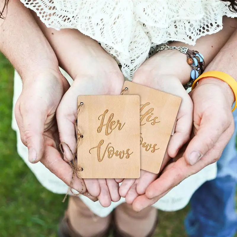 2 шт. креативные его и ее клятвы коричневый буклет из крафт бумаги для свадебного