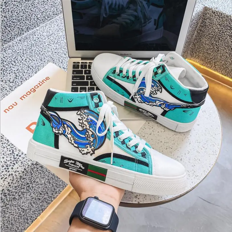

Dropshipping Anime Sneakers Men Anime Shoes Cool Casual Shoes Cosplay High Top Sneakers School Outdoor Women Shoes Big Size Shoe