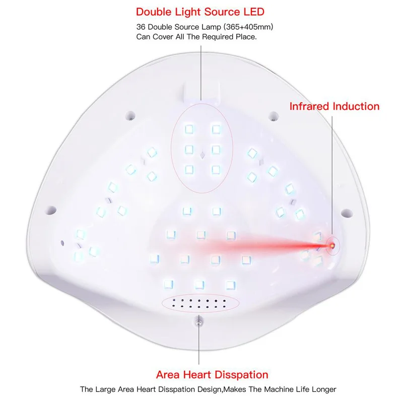 54 Вт лампа для ногтей УФ электрическая 36 шт. двойной светильник Сушилка Авто