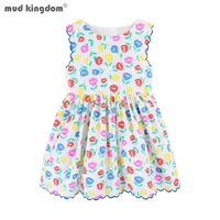 mudkingdom poppy flower girl midi dress sleeveless woven lining for kids colorful dresses print princess big girls clothes