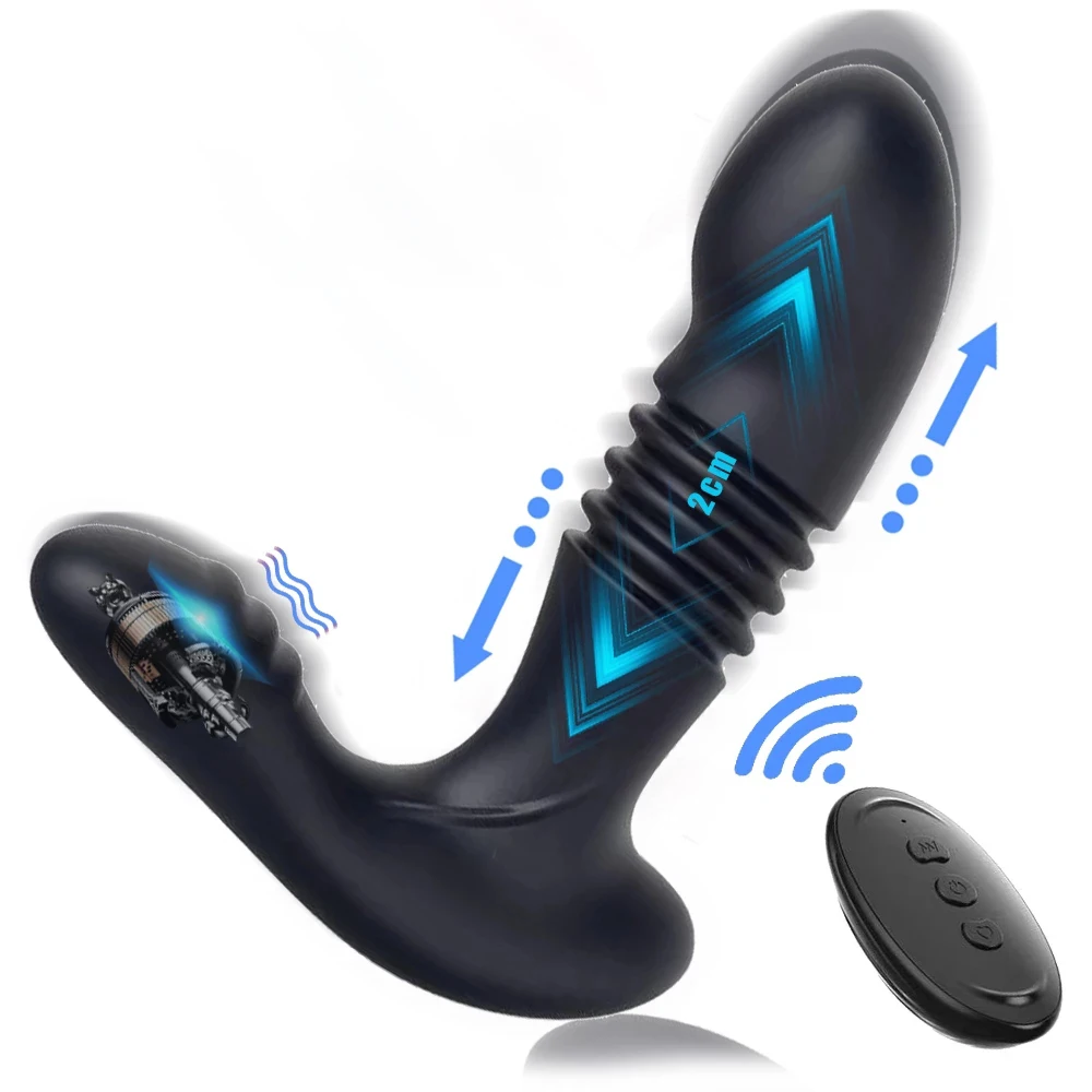 Беспроводной пульт дистанционного управления с выдвижным вибратором для анального проникновения, массажер предстательной железы, мастурбаторы для взрослых игрушек для мужчин, геев и женщин.