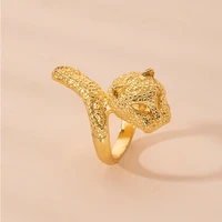 european and american new fashion leopard head retro ring ladies hip hop party banquet ring 2021 trend jewelry