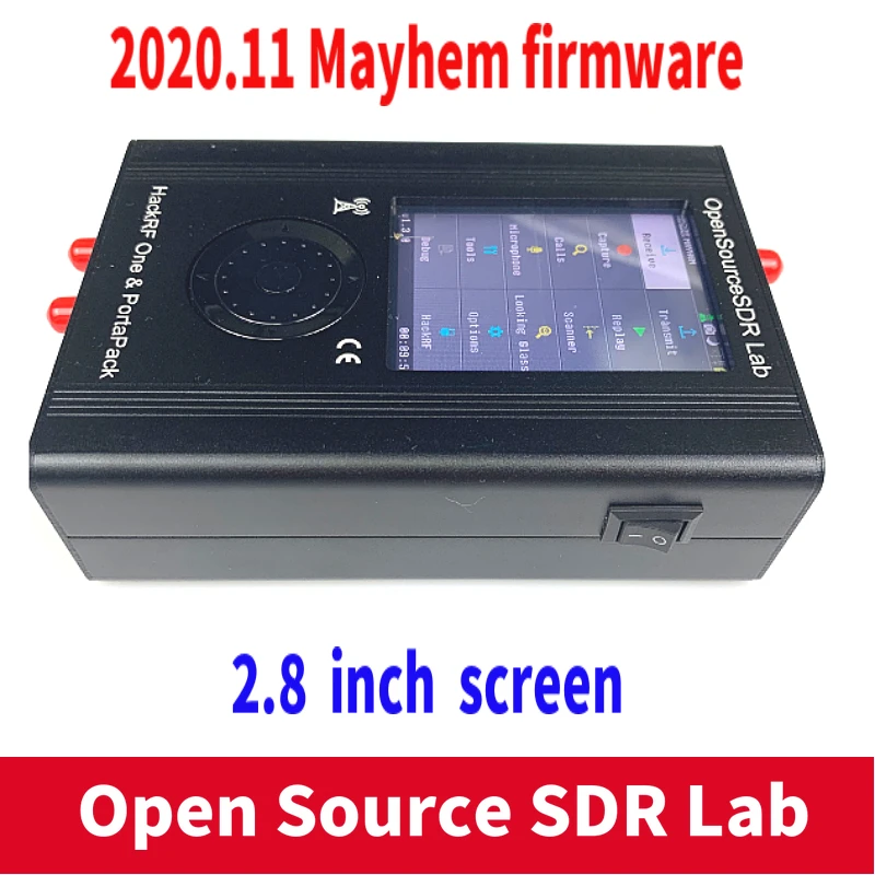 PORTAPACK с 2020 11 программным обеспечением Mayhem Flashed + HACKRF ONE 1 МГц до 6 ГГц SDR De аккумулятор