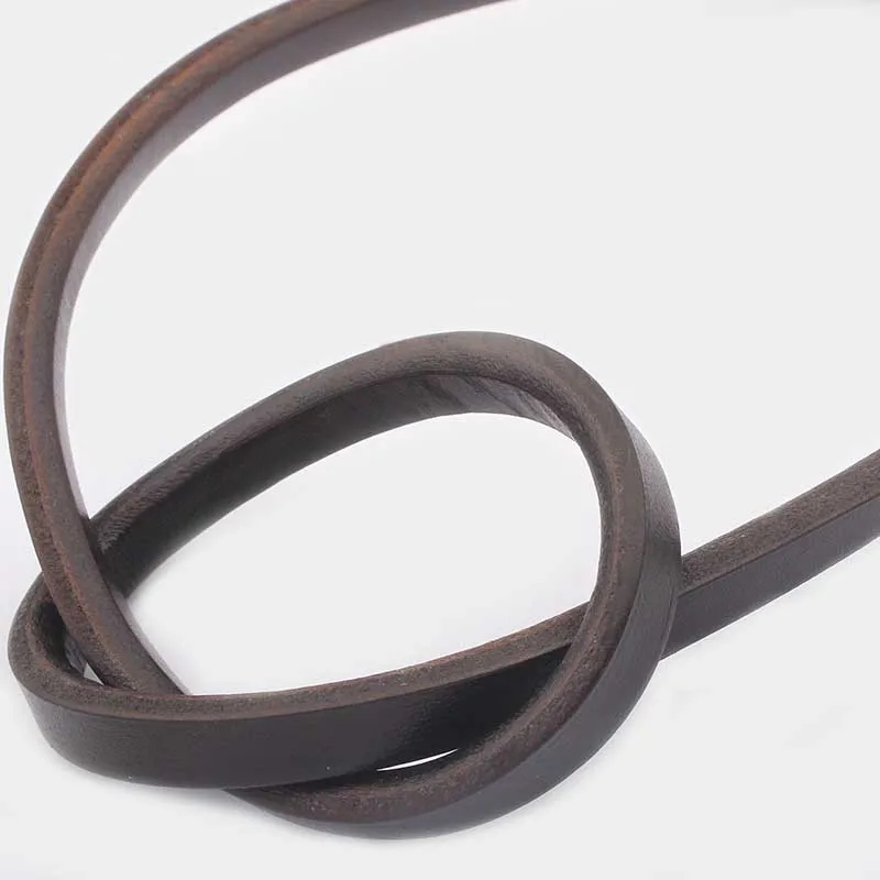 1 м верблюжья лакричный кожаный шнур из натуральной бычьей кожи 10x6 мм коричневый