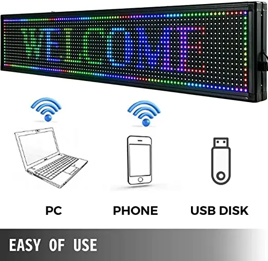 Светодиодный WiFi + USB RGB 7 видов цветов Sign 40 &quotx 8" с высоким разрешением P10 и новой