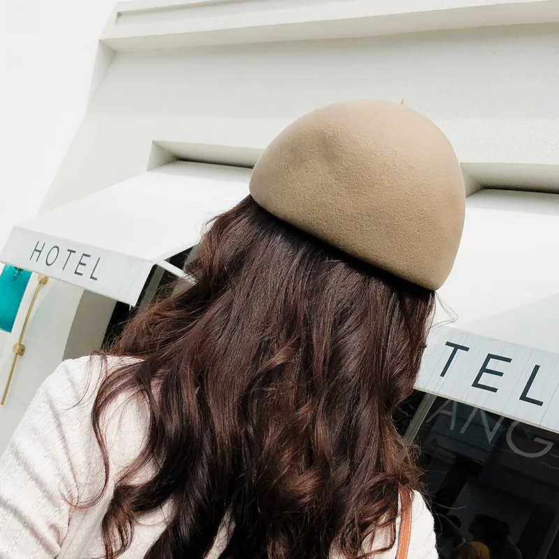 

Fashion Female Solid Berets 2019 High Quality 100% Wool Fedoras For Womens Hats Casual Painter Caps Autumn Winter Hat