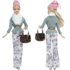 BJDBUS 1 комплект куклы зимний наряд вязаная шапка пальто ремень Сумка Обувь Одежда для куклы Барби повседневная одежда аксессуары сделай сам Игрушки