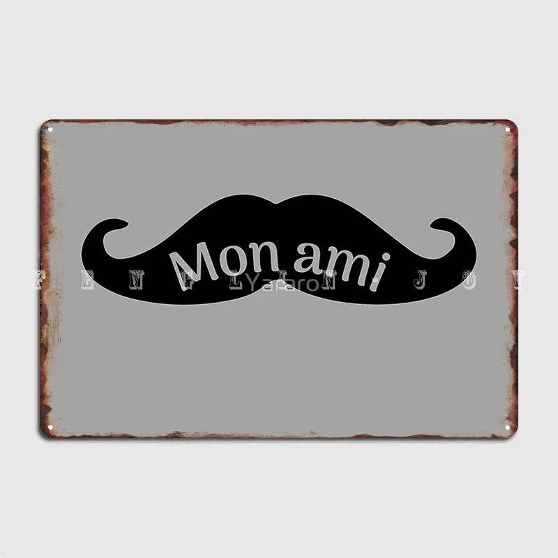 

Hercule Poirot Mustache. Mon Ami Metal Sign Pub Club Bar Personalized Wall Decor Tin Sign Posters