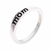 new hand carved english letter mom ring mothers birthday party jewelry accessories mothers day gift size us5 11