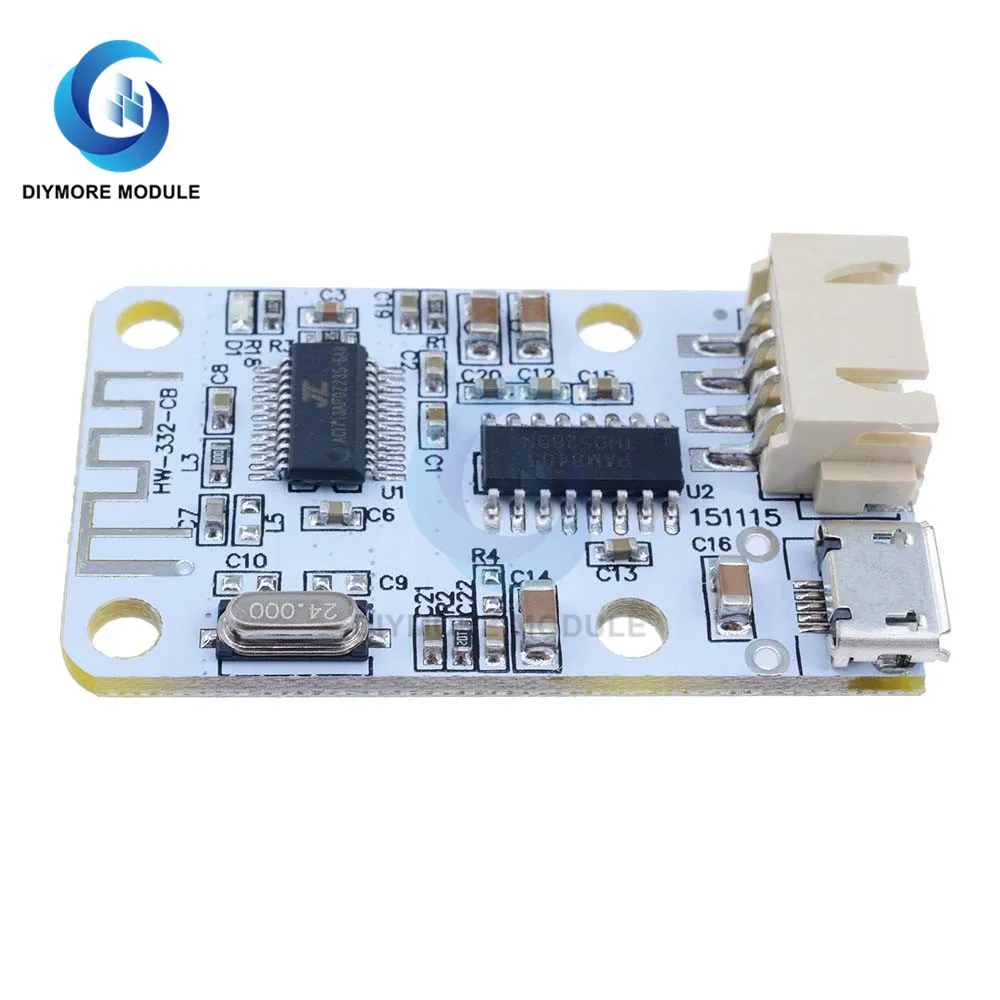 Mini PAM8403 Bluetooth 4.0 Audio Receiver Board 3W+3W Stereo Digital Amplifier Micro USB DC 5V For Speaker DIY Kit