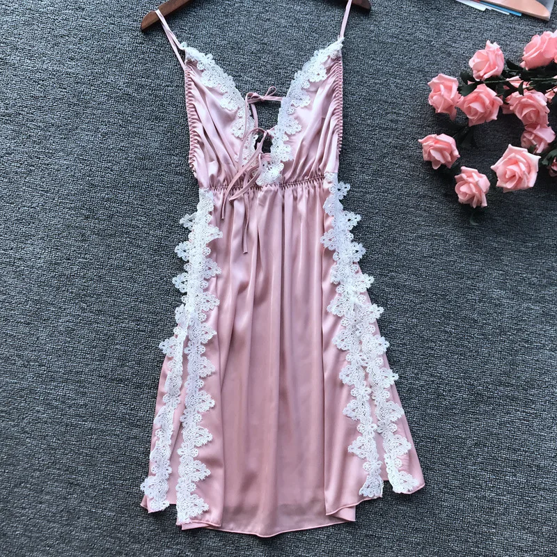 2019 летние Ночные рубашки с v образным вырезом летняя Ночная рубашка без рукавов