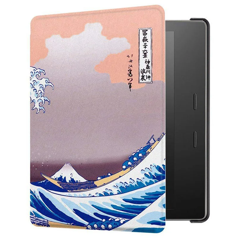 Kanagawa Surf Автоматический чехол для сна/пробуждения для " Kindle Oasis 2/3( и релиз) читалка для Amazon Kindle Oasis 3 Магнитный чехол - Цвет: Kanagawa Surf