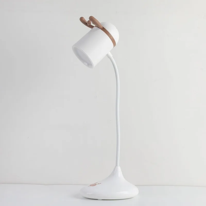 Мини милые рога прикроватная настольная лампа перезаряжаемая Led детская учебная