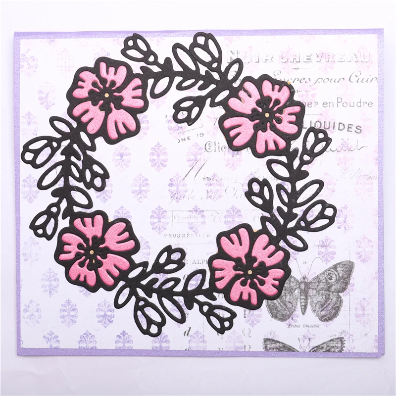 DiyArts весенний цветок венок металлические режущие штампы трафареты для поделок