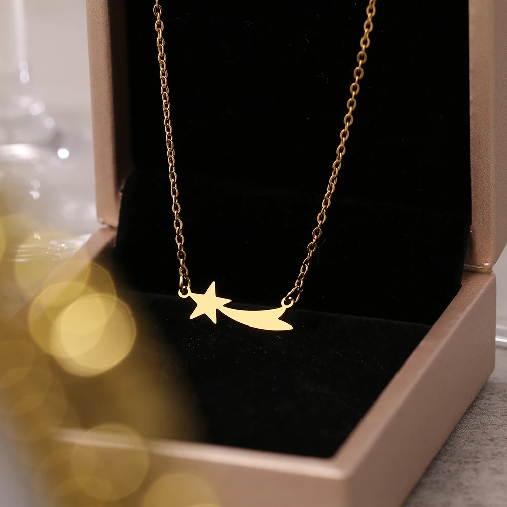 Ожерелья из нержавеющей стали простой Звездный баннер подвеска чокер цепочка