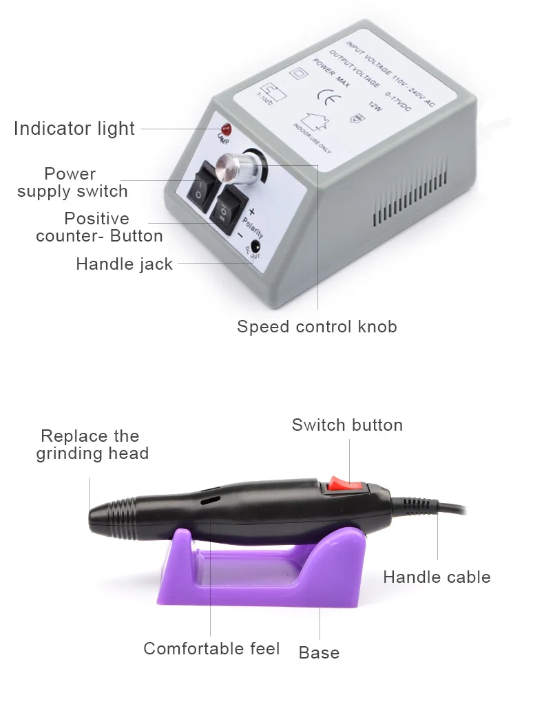 Аппарат для маникюра электрический аппарат профессионального с фрезами