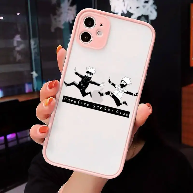 

Jujutsu Kaisen Phone Case For iPhone 12 11 Mini Pro XR XS Max 7 8 Plus X Matte transparent Pink Back Cover