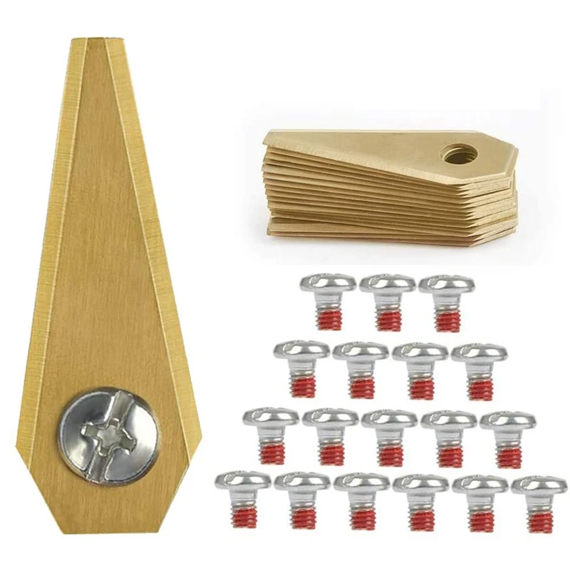 

18PCS 49X19X1MM Robot Mower Titanium Replacement Blade Anti-Rust Durable Mower Cutter for Indego Easy to Install