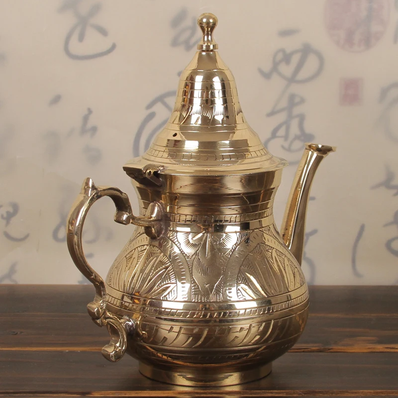 Импортированный из Индии медный чайник чистой меди ручной работы молочный