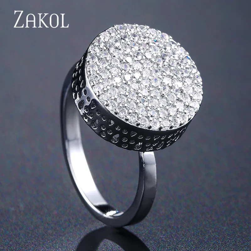 ZAKOL роскошные новые ювелирные изделия AAA кубический цирконий круглой формы