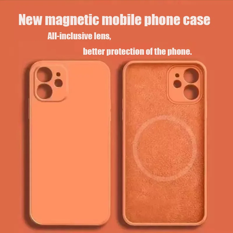Магнитный чехол для iphone 11/12/13 all seiies жидкий силикон 11promax 12 promax полноразмерная
