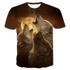 Футболка с 3D-принтом волка для влюбленных, высокое качество, модная МужскаяЖенская футболка оверсайз, модная повседневная брендовая футболка с коротким рукавом