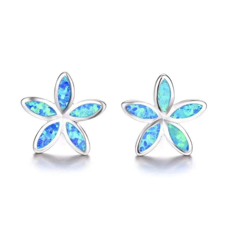 

Luxury Fashion Opal Flower Earrings Popular Temperament Women Romantic Banquet Accessories Valentine's Day Charm Jewelry Gifts