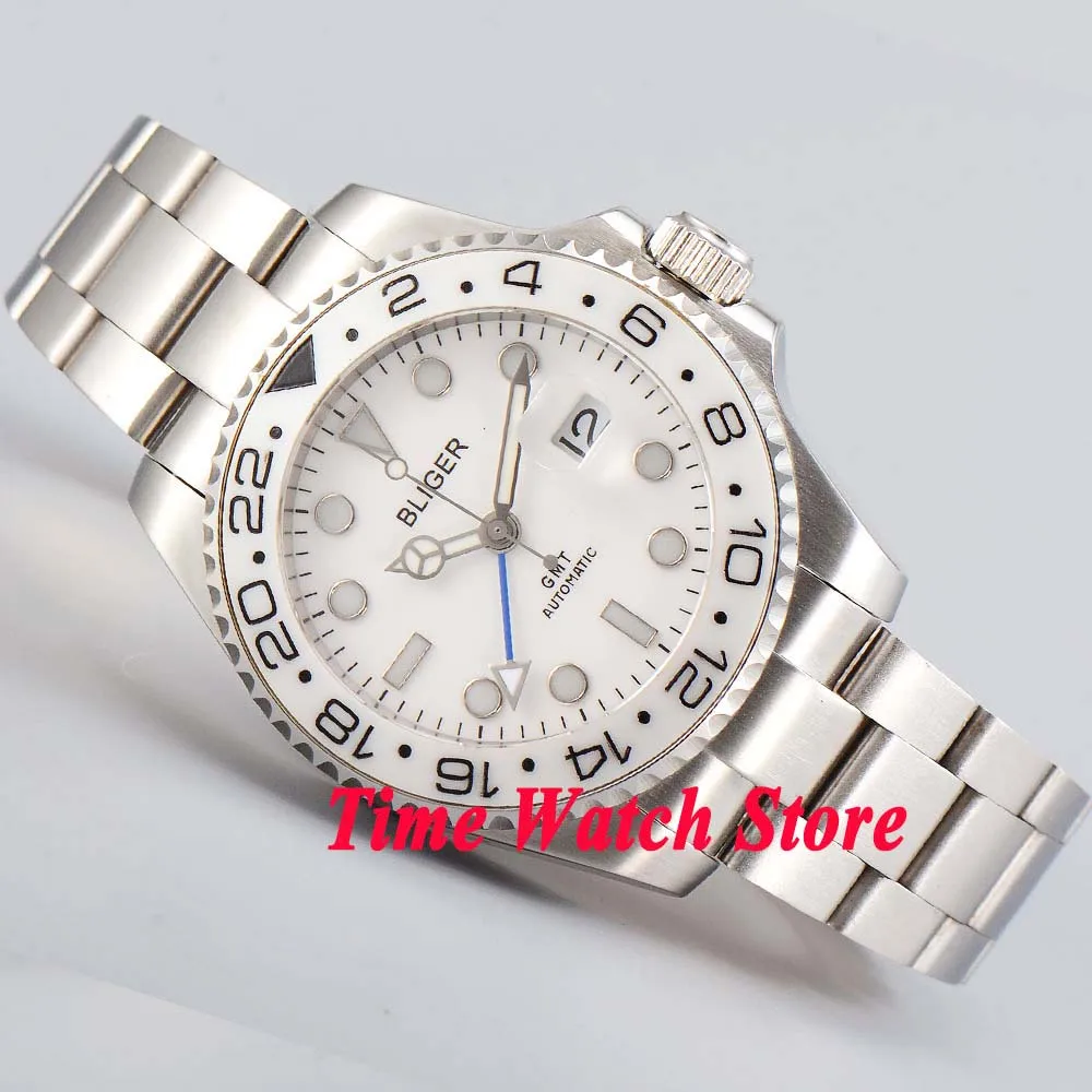 Часы Bliger мужские с циферблатом 40 мм и лупой белым 199| |