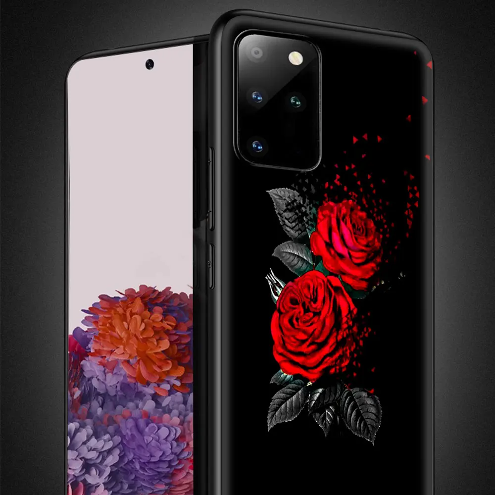 bright red rose flowers phone case for samsung galaxy s20 fe s10 s8 s9 plus s10e note 20 ultra 10 lite 9 8 soft phone cover free global shipping