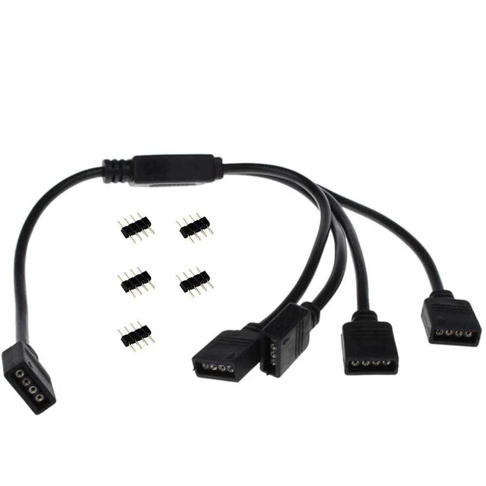 12V 4 PIN RGB Splitter Cable LED Strip Connector 4pin Male Female Extension for Computer Fan Motherboard | Обустройство дома