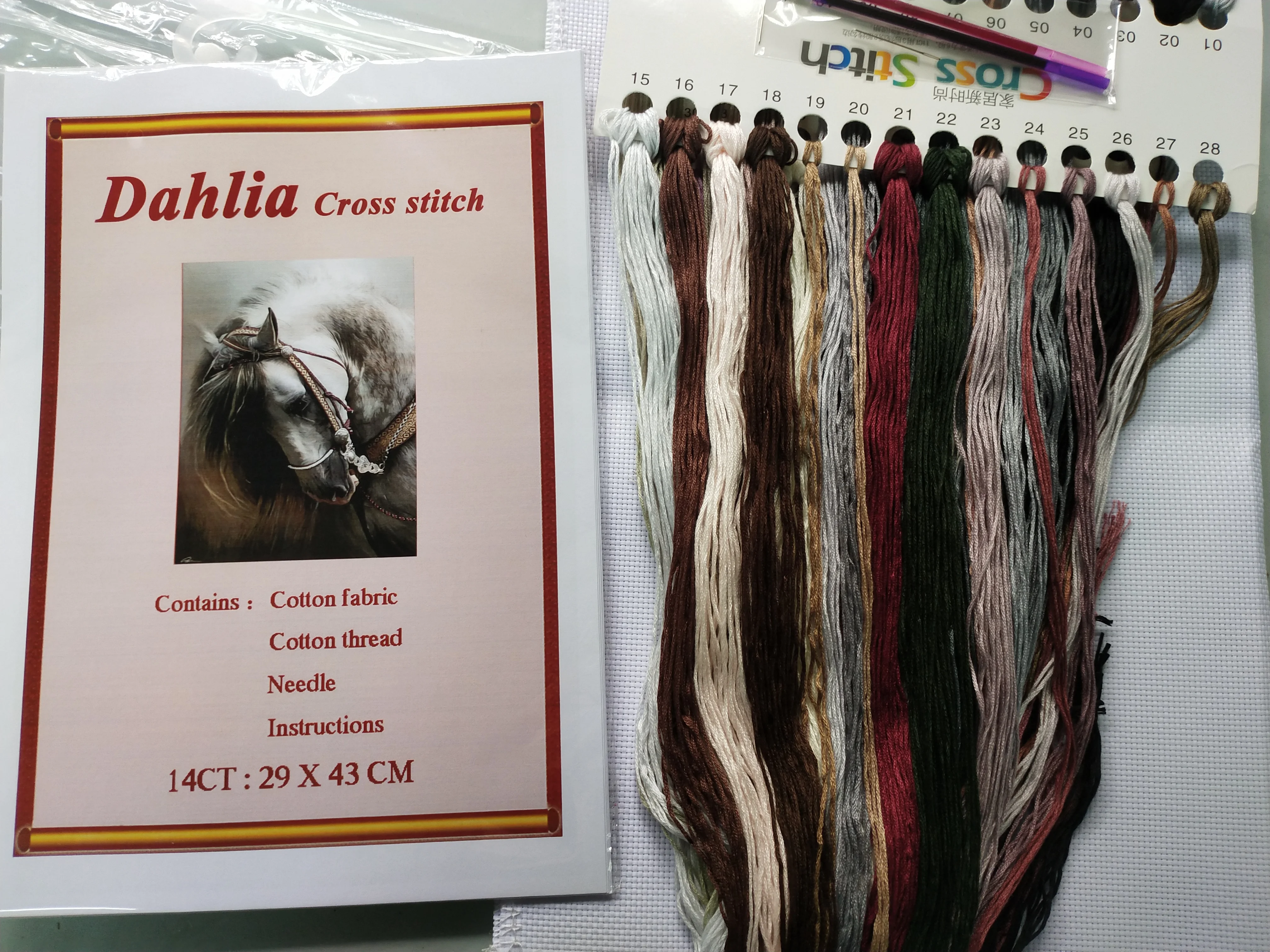 Вышивка для рукоделия вышивки сделай сам белая андалузская лошадь животное 14ct