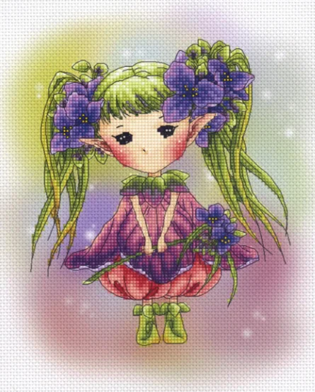 Набор для вышивки крестиком гравировка фиолетовой травы рукоделие 14ct город Лас