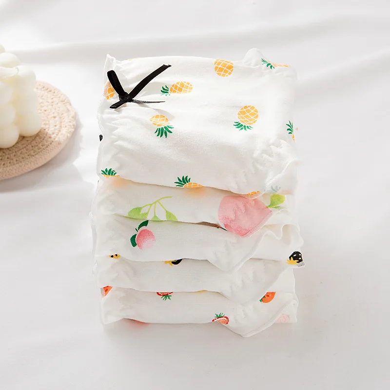 Women Sexy pineapple Panties Cotton high quality white Knickers Lotus leaf lady Strawberry Briefs Underwear fruit Lingeries 2020 | Женская