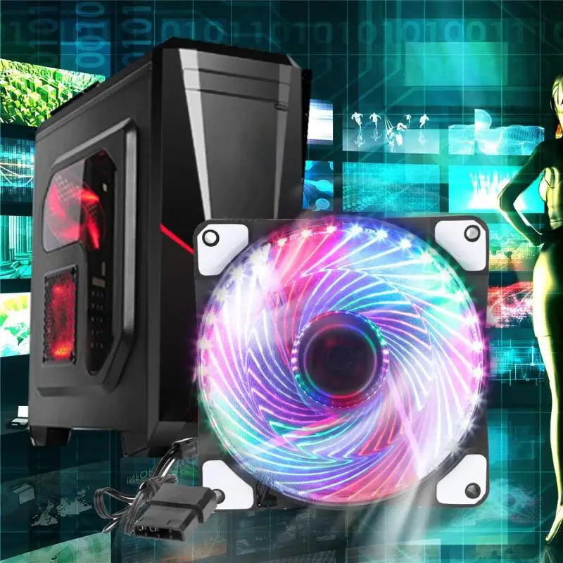 33 светодиодный светильник 120 мм бесшумный чехол для компьютера радиатор кулер