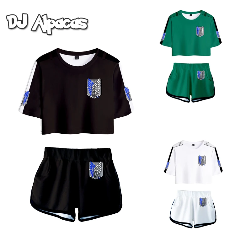 

Аниме Титаны атака для косплея атака на одежда Титанов пижамы укороченный футболка и шорты Levi рукава жилет, джинсовая жилетка, жилет женски...