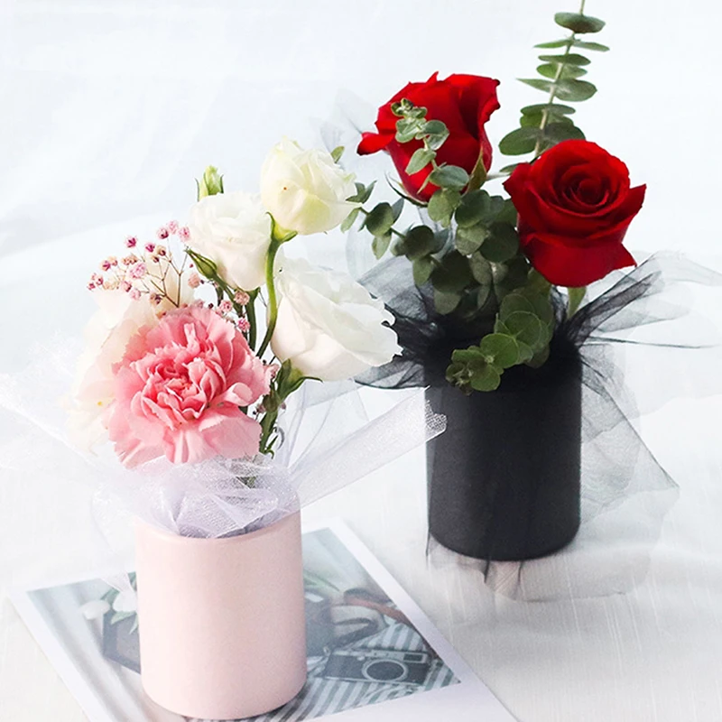 

Hot New Mini Paper Flower Packing Case Lid Hug Bucket Vase Replacement Florist Gift Storage Box For Home Decorations Wholesale